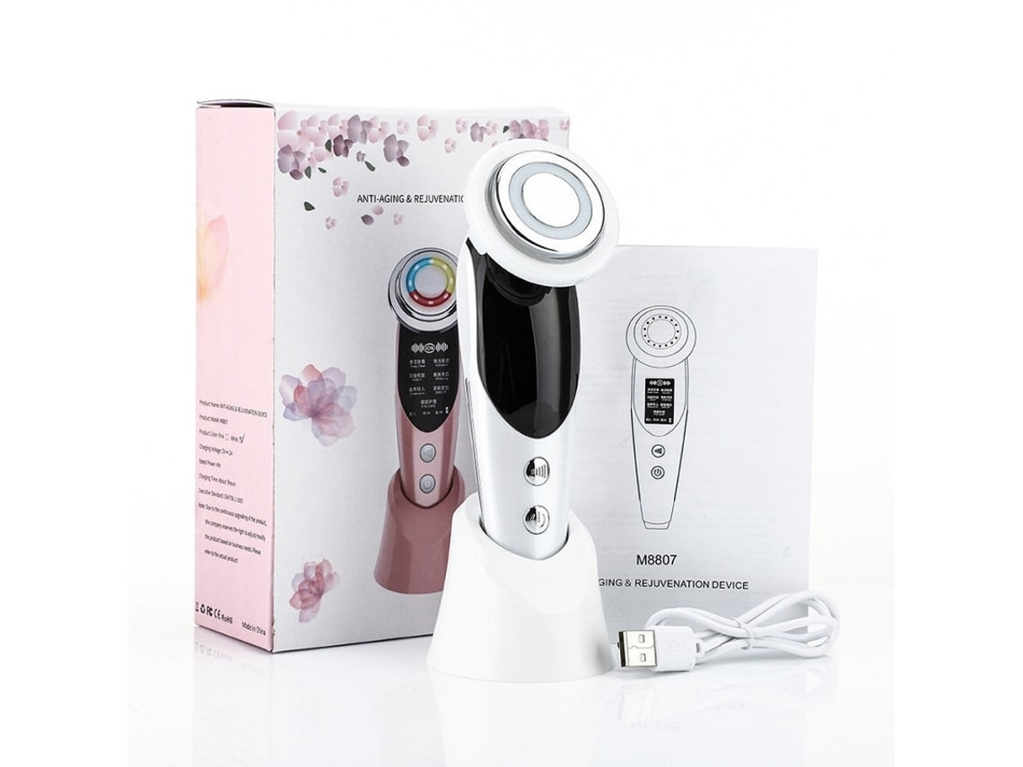 Massajador Facial 7 Em 1 Dispositivo Lift Facial Rf Micro Atual Rejuvenescimento Massageador Lâmpada Terapia Anti Envelhecimento Yunzii