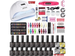 Manicure Set For Nail Extensions Gel Polish Poly With Lamp Kits Tools 1 GOKOCO