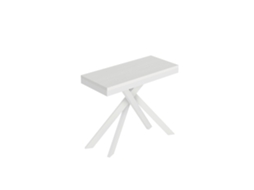 Consola Extensível 90X40/196 Cm Saki Small Evolution Moldura Branca Cinza ITAMOBY