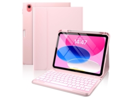 Capa Teclado Bluetooth Czhhmart Para Ipad Pro 11 (2018/2020/2021/2022) Polegadas, Con Teclado Retroiluminado Magnético (rosa)