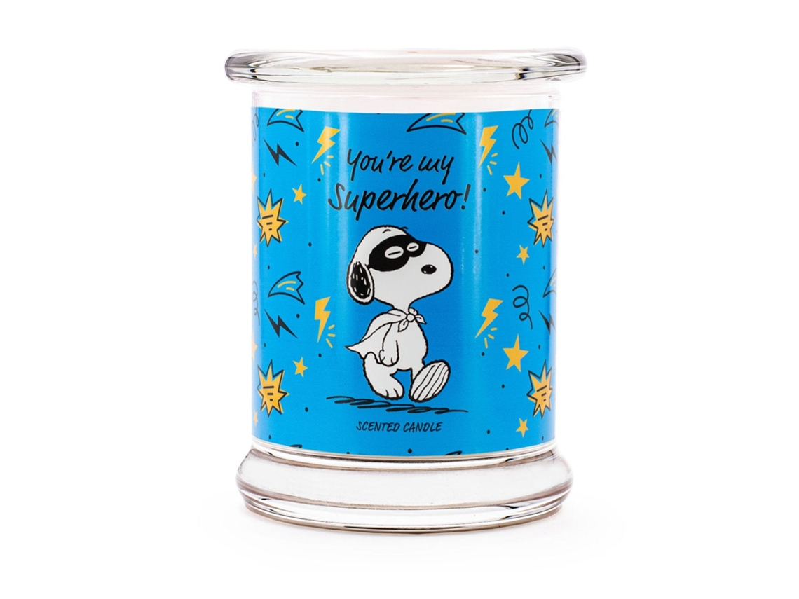 Vela Perfumada Peanuts Em Pote De Vidro - Presente Aromático
