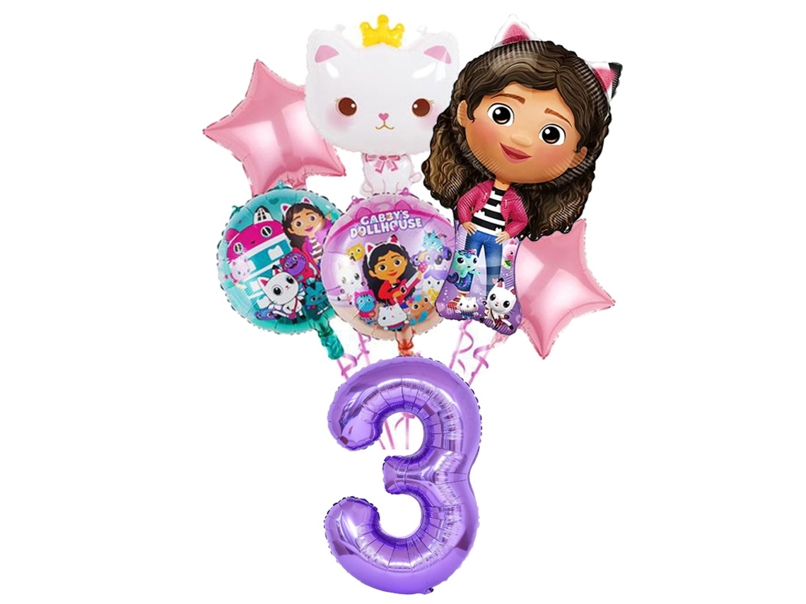 Decoração Para Festa De Aniversário Da Gabby Dollhouse, Gatinho Rosa Gabby, Copo De Papel, Prato, Guardanapos, Balão, Cenário, Chá De Bebê, Acessórios