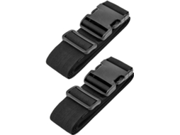 Cintos Para Malas, Cintos Para Malas, Cinto De Viagem Ajustável Preto Com Fecho De Fivela Aquaforge (pacote Com 2 Pretos)