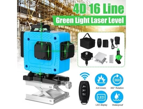 Laser automático 4D nível 16 linhas suporte controle remoto carregador UE TEMPSA