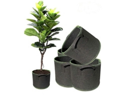 Saco de Plantio Não Tecido 12l 5unidades Preto Leve Resistente para Legumes Frutas Jardim