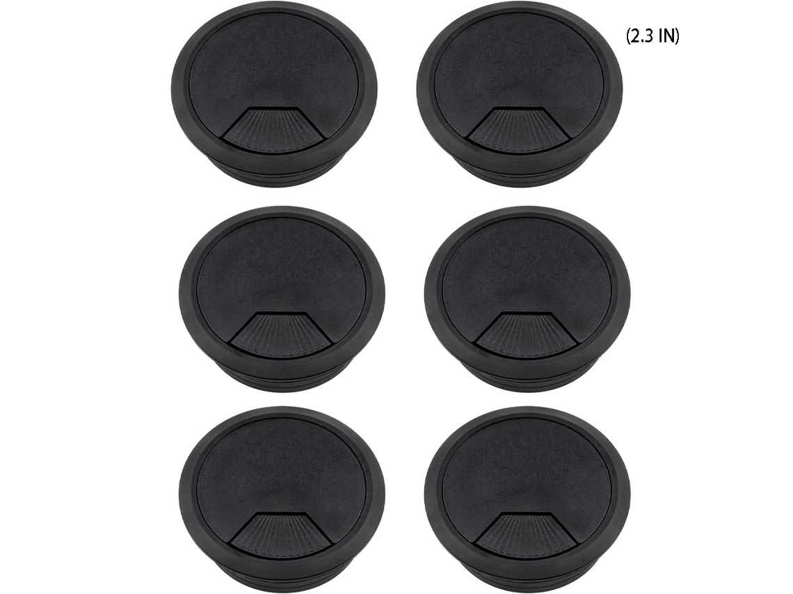 Ilhós Para Passagem De Cabos Em Mesa, 6 Slowmoose Pieces (cor Preto)