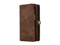 Capa LAXISCREED Samsung Galaxy S9 Cartão Zíper Marrom