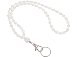 Lurelia Cordão Crachá Transparente Com Chaveiro Com Mosquetão Branco 16mm Para Escritório E Escola