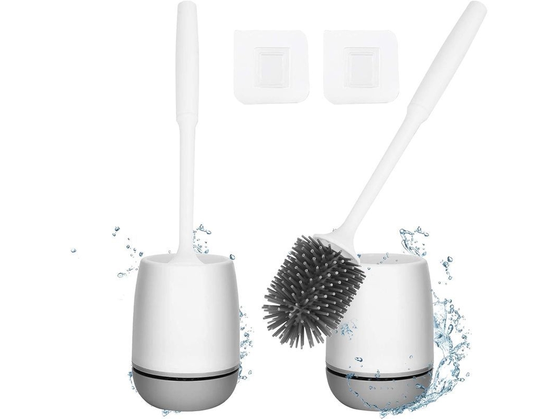 2026-2 Pack De Escova De Vaso Sanitário Com Base De Secagem Ventilada, Silicone, Instalação Em Parede Ou Chão Sem Furo