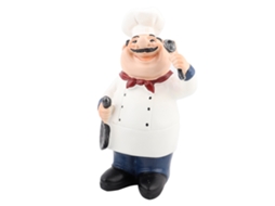 Figurino Chef Feliz Vintage Resina Mesa