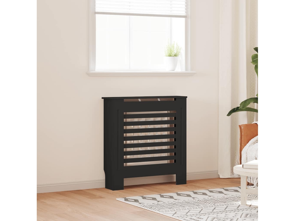 Vidaxl Cobertura De Radiador Mdf 78 Cm Preto