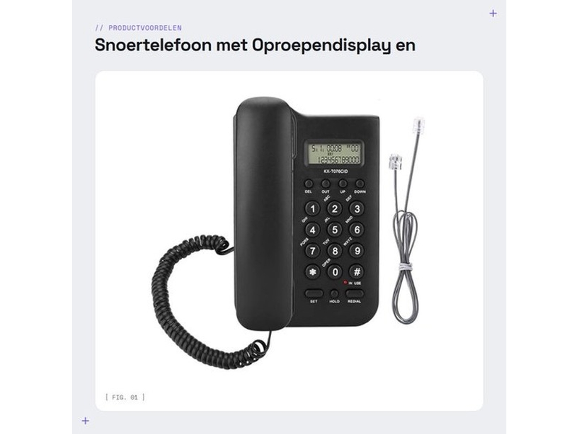 Escolha Fácil - Telefone Fixo - Desktop - Display Retravél - Fixado Na Parede - Sistema Fsk/dtmf - Economizador De Energia