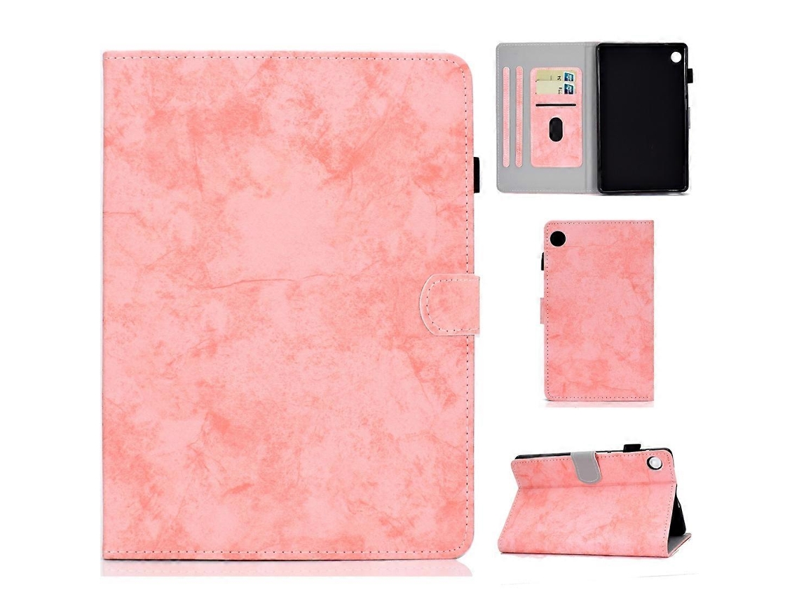 Capa Protetora De Couro Texturizado Estilo Mármore Para Tablet Huawei Matepad T8 Com Suporte, Compartimento Para Cartão, Compartimento Para Caneta E F