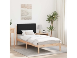 Vidaxl Estrutura De Cama Com Cabeceira Estofada Preto 90 X 190 Cm