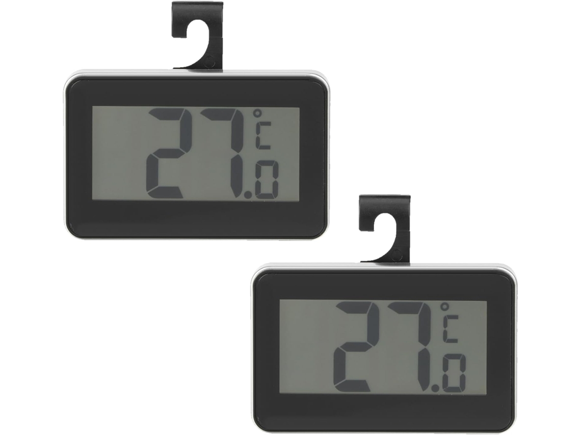 Lurelia Termómetro Digital, 2 Unidades, Para Frigorífico E Congelador, Alta Precisão, Visor Lcd, Base Magnética, Suporte Prático