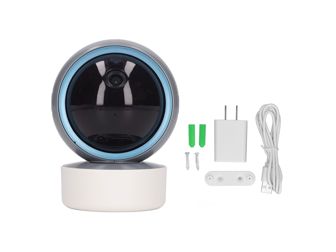 Câmara De Segurança Wifi 1080p Hd Rotatória 355° Visão Noturna Para Bebê, Mascota E Ambiente Interior Residencial