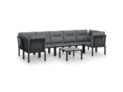 Garden Lounge Set, Garden Lounge Sets Vidaxl Preto Aço (n/a)