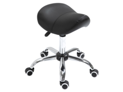 Banco de Trabalho em Forma de Sela com Rodas e Altura Ajustável para Salões de Cabeleireiro e Tatuagem.52x53x49 61cm Preto BTFORUS