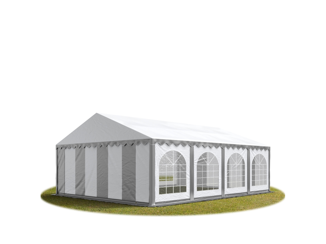 Tenda para Festas 5x8 M, PVC 750, com Base Reforçada, à Prova de Fogo, Cinza, Cinza e Branco, Porta-Ferramentas