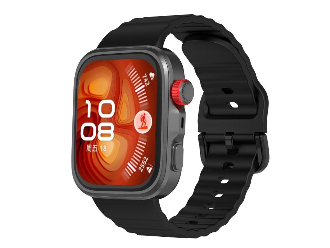 Bracelete para Huawei Watch Fit 4 Pro / Fit 4 / Fit 3 Silicone com Textura Ondulada e Cor Sólida Preta XIAOMOYU