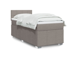 Vidaxl Cama Com Molas/colchão 100x200 Cm Tecido Cinza-acastanhado