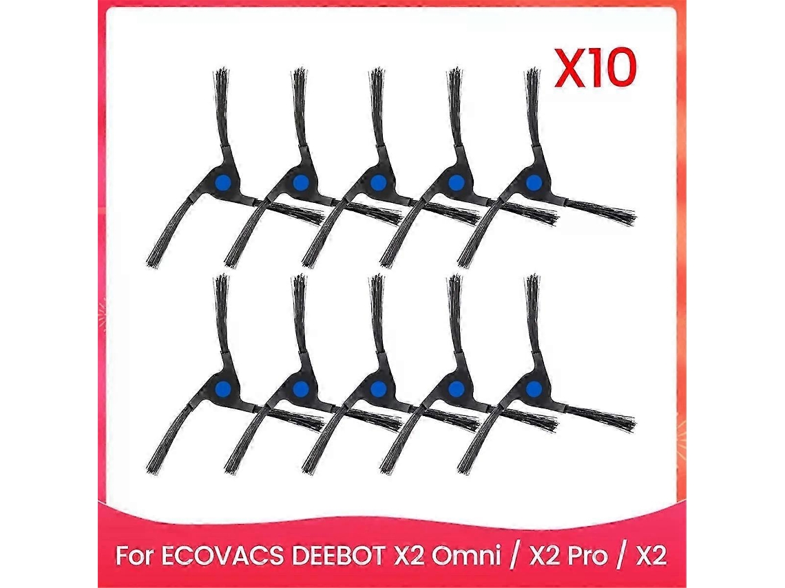Replacement Side Brushes, Plastic, Easy To Replace, For Thorough Cleaning, Compatible With X2 Omni, X2 Pro, X2 Robot Vacuum, 10 Pack