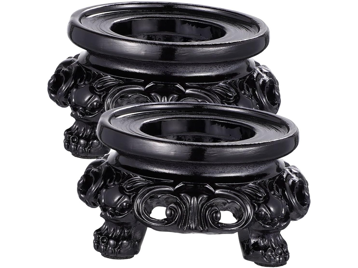 Suporte Para Bola De Cristal Resina Preta Homoyoyo, Tamanho 3, Expositor Decorativo Para Esferas Ocas, Base Estável Para