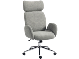 Cadeira de Escritório com Apoio de Cabeça Ajustável, Cadeira Ergonômica para Escritório, Função Balanço, Altura Ajustável, Cinza Escuro ROLIPO