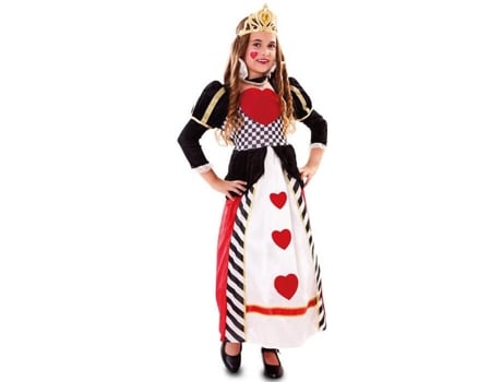 Fato de Menina DISFRAZZES Rainha De Copas Branco E Vermelho (Tam: 7 a 9 Anos)