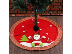 Capa Protetora Para Base De Árvore De Natal - Decoração Com Papai Noel E Boneco De Neve (b)