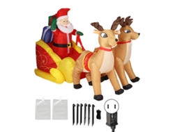 Sacola inflável de Papai Noel com decoração natalina e ventilador potente para festas.
