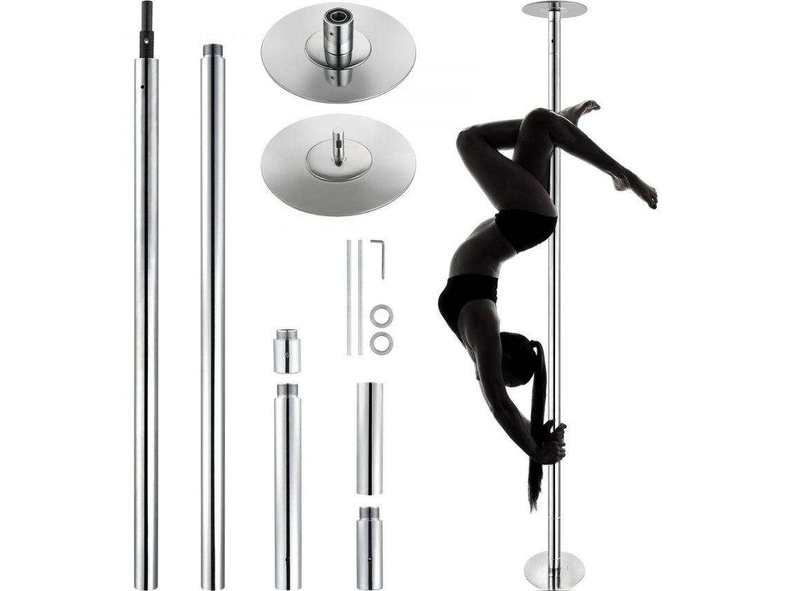 Barra De Pole Dance Profissional E Fitness Ajustável Em Aço Inoxidável Tekmaquinas