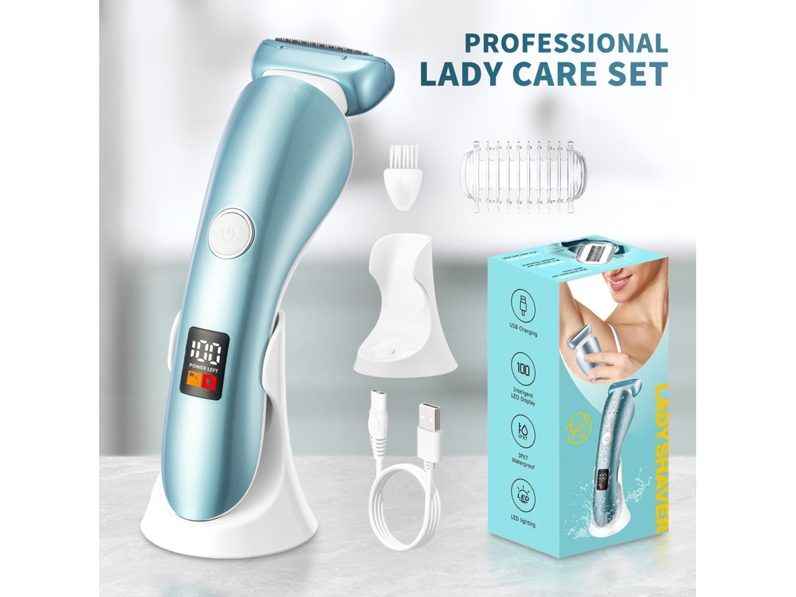 Lurelia Depilador Elétrico Rb-170 Azul-celeste, Ecrã Digital, Usb, Cabeça Cerâmica, Lavável, 420 G