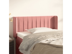 Vidaxl Cabeceira De Cama C/ Abas Veludo 83x16x78/88 Cm Rosa