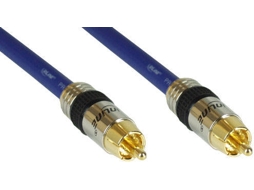 Cabo de Áudio INLINE (RCA - 50 cm - Azul)