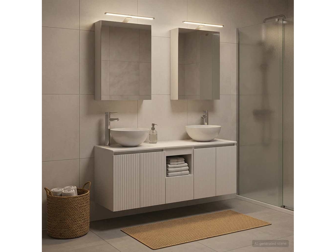 Vidaxl Conjunto De Armários Para Banheiro 5 Pcs Branco