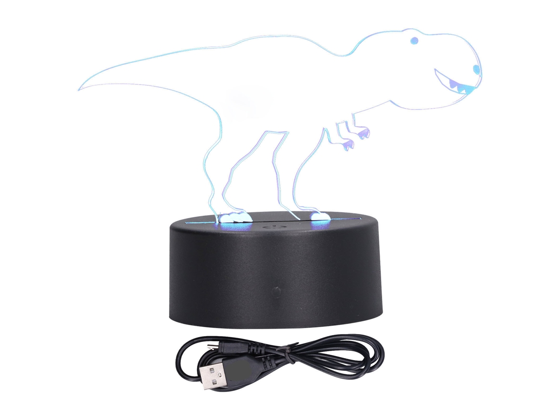 Luminária Noturna Led Colorida 3d Touch em Formato de Tiranossauro Ideal para Cabeceira e Presente CHABERLU