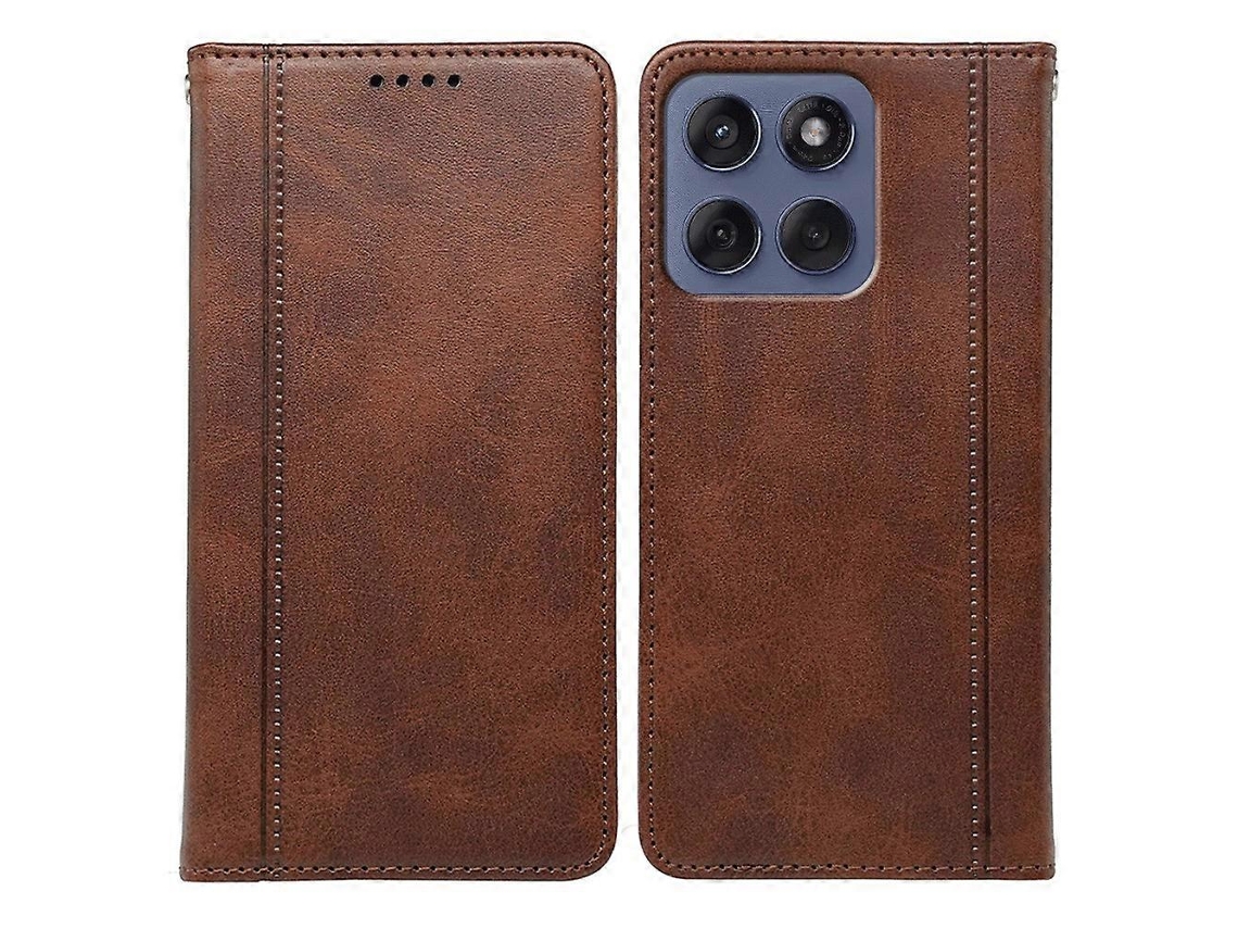 Capa De Couro Com Textura De Bezerro E Fecho Magnético Oculto Para Motorola Edge 60 Fusion 5g