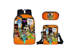 Mochila Szsmart Conjunto De Três Peças De Escolar De Estudante Minecraft Modelação Modelação
