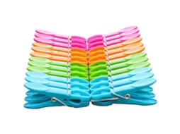 Prendedores de Roupa Plástico Coloridos BRILVIBERA (pacote com 24)