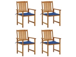 Vidaxl Cadeiras De Jardim C/ Almofadões 4 Pcs Madeira De Acácia Maciça