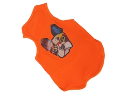 Camisa Para Perro Con Patrón De Bulldog Adorable, Sudadera Para Cachorros Con Piedras Strass, Talla M Naranja