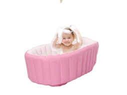 Banheira Inflável Para Bebês, Pvc Ecológico, 26 X 23 X 7,5 Cm, Adequada Para 0-3 Anos, Design Ergonômico, Inflável E Dobrável