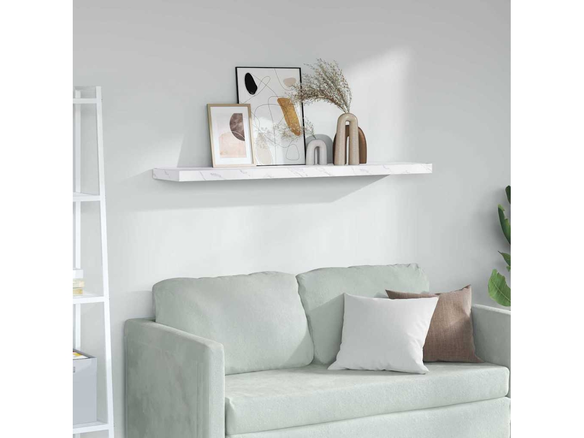 Vidaxl Prateleira De Parede Montagem Na Parede Mármore Branco