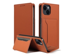Capa De Couro Para Celular Com Suporte Para Cartão Magnetism Skin Feel