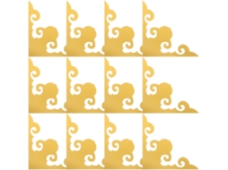 Conjunto De 12 Adesivos De Canto Espelhados Em Acrílico Dourado 3d Para