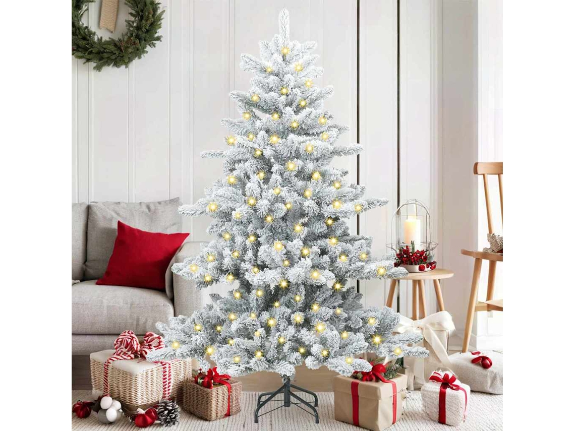 Vidaxl Árvore De Natal Articulada Artificial Branco 150 Cm Pvc E Aço