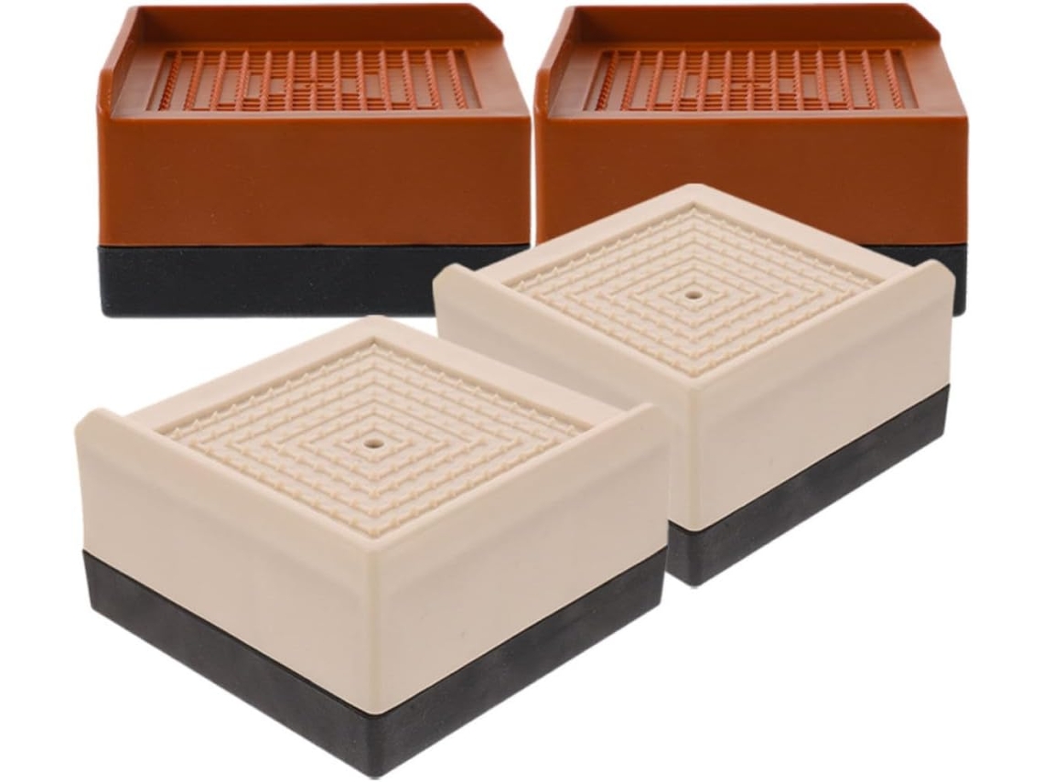 Elevadores De Móveis Abaodam Para Pés Mesa, Pretos, Base De Borracha Abs Resistente Ao Desgaste, 4 Peças Para Criar