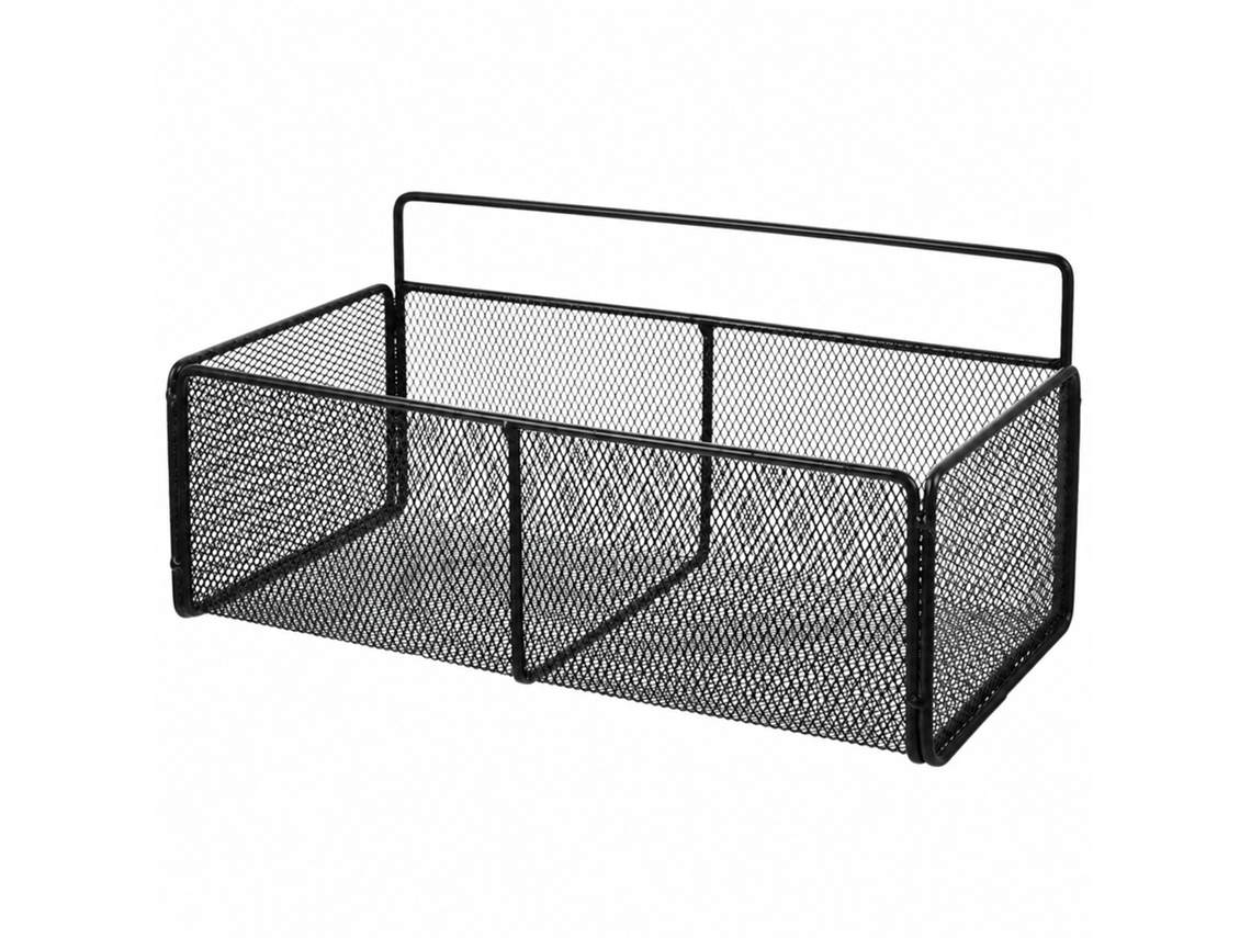 Organizador De Cesta Metal Pendurado, Preto, Prateleira Armazenamento Montada Na Parede Para Cozinha, Banheiro