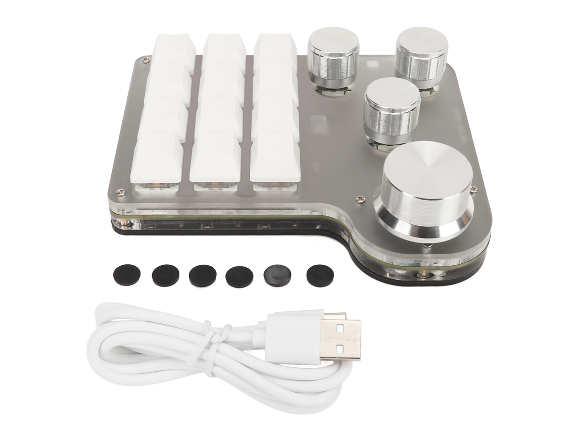 Teclado Keypad com chaveamento RGB, mini USB, Bluetooth 2.4g, sem fio